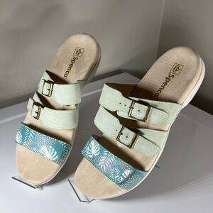 Sandals Comfort Shoe Woman’s 8.5 (Will fit a 9) Leather Slide “Orchid” Preloved